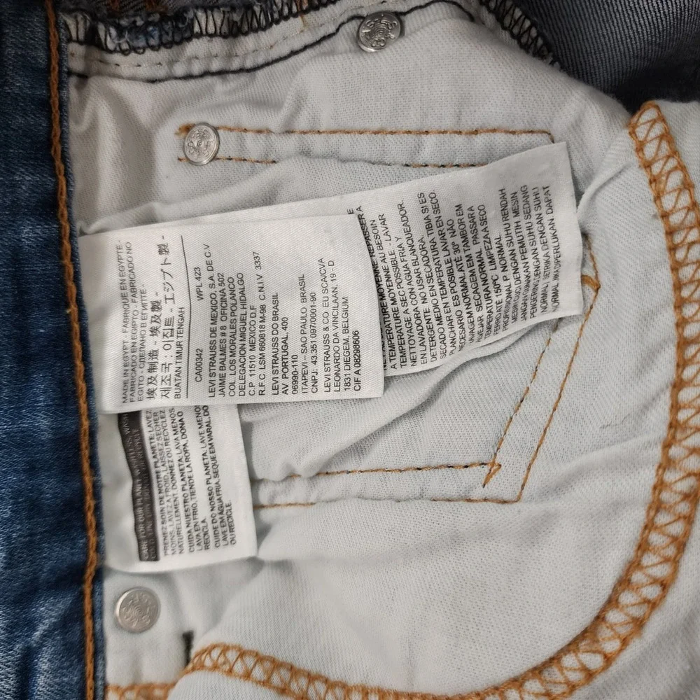 Levi's 505 Regular Fit Jeans Men's Size W40 Light Wash Denim Classic‎